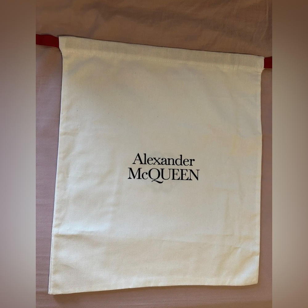 ALEXANDER McQUEEN COTTON  HANDBAG DUST Large BAG 17.5”H  X 14.5 W  WHITE